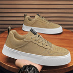 Men's Breathable Platform Sneakers - Low-Top Casual Shoes