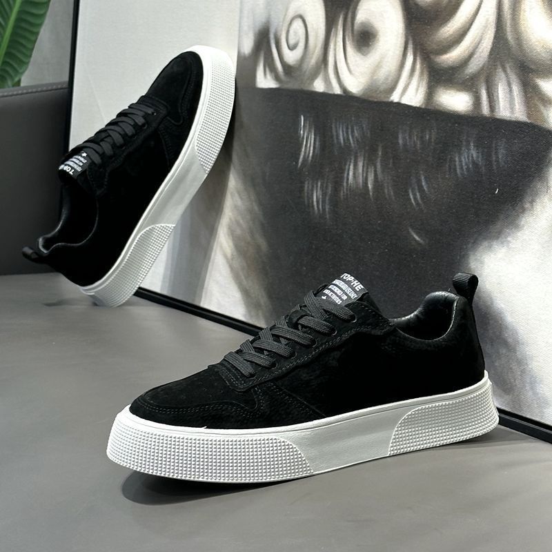 Men's Breathable Platform Sneakers - Low-Top Casual Shoes