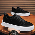 Men's Breathable Platform Sneakers - Low-Top Casual Shoes