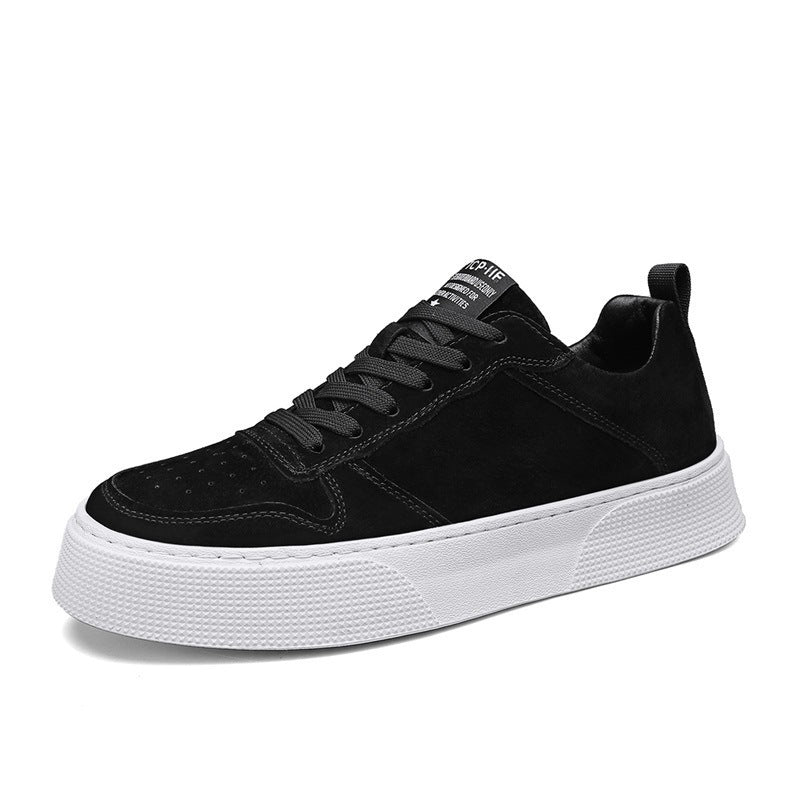Men's Breathable Platform Sneakers - Low-Top Casual Shoes
