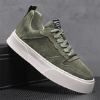 Men's Breathable Platform Sneakers - Low-Top Casual Shoes