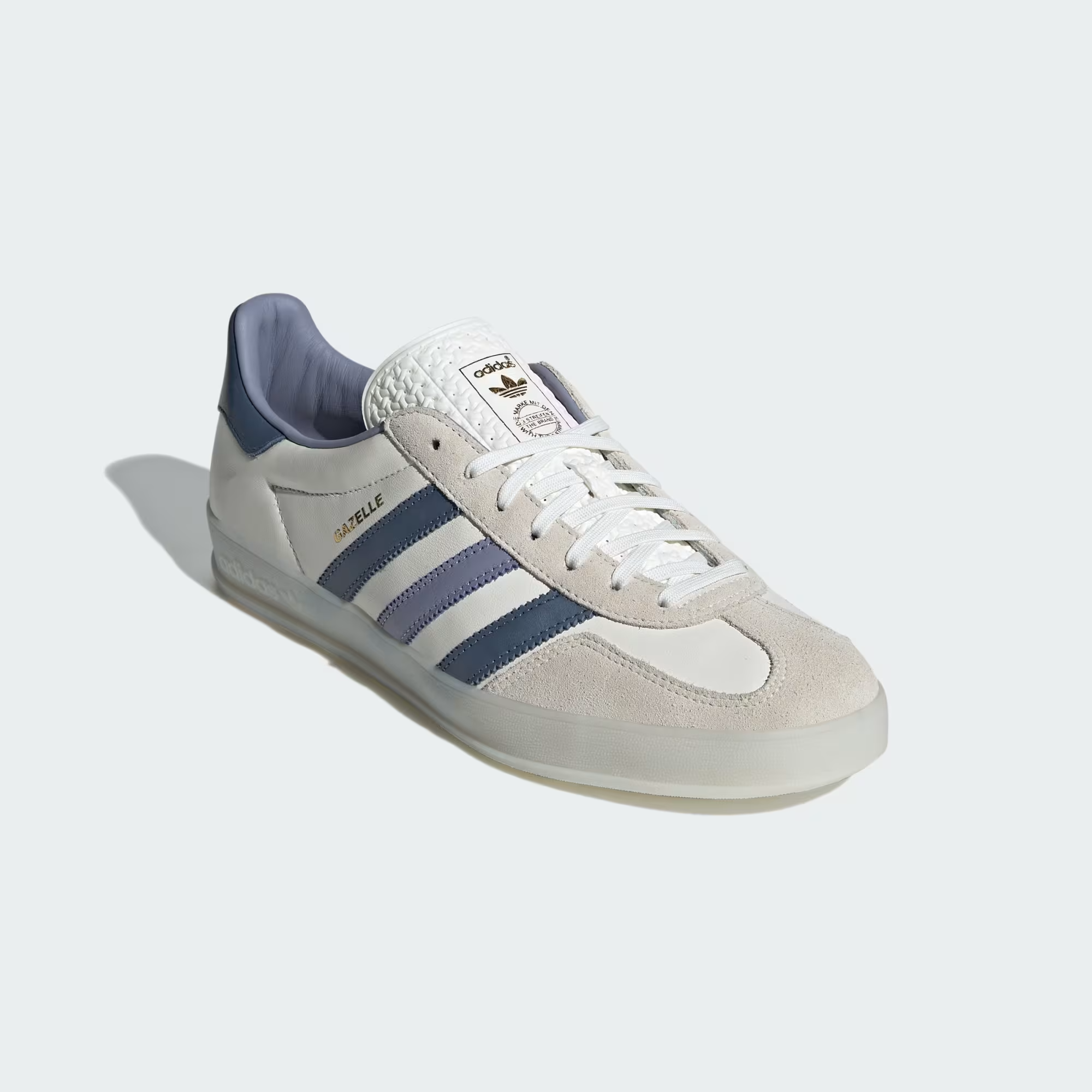 Gazelle Indoor – White & Blue Fade Stripes