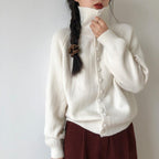 High-Neck Knitted Cardigan