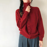 High-Neck Knitted Cardigan